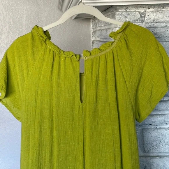 Stitchdrop Cap Sleeve Layered Ruffle Tiered Lime Green Maxi Dress in Size Small - Picture 3 of 10